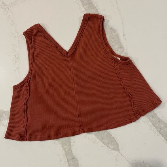 Free People We The Free Fuego Tank Crop Top Women’s Small Rust Brown Chevron - Picture 9 of 9